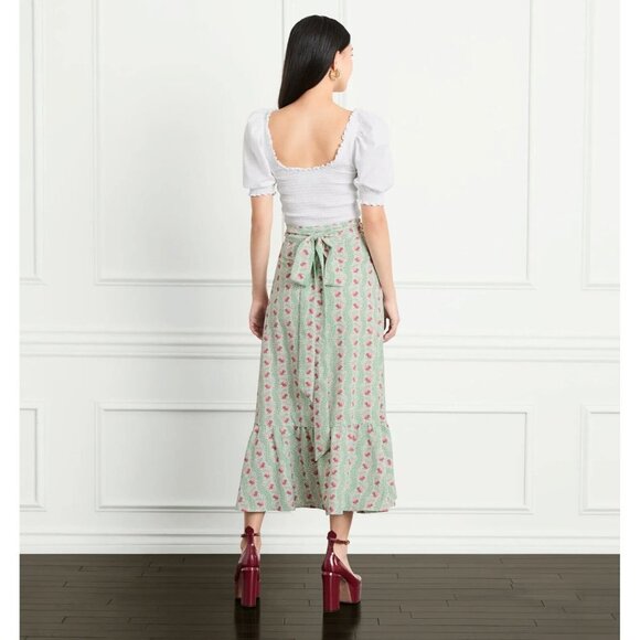 Hill House Womens The Mirabel Skirt Trailing Vine Multi Crepe Size Medium - Picture 8 of 9